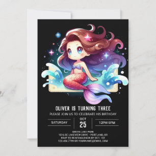 Enchanted Fantasy Mermaid Birthday Invitation