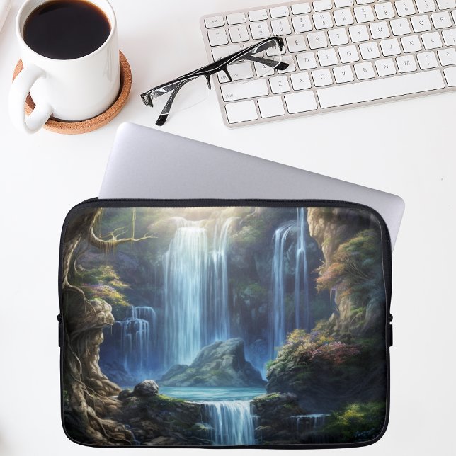 Enchanted Fantasy Waterfall Dreamscape  Laptop Sleeve (Creator Uploaded)