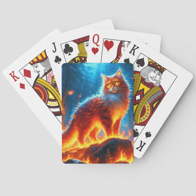 Enchanted Fire Feline Playing Cards (Back)