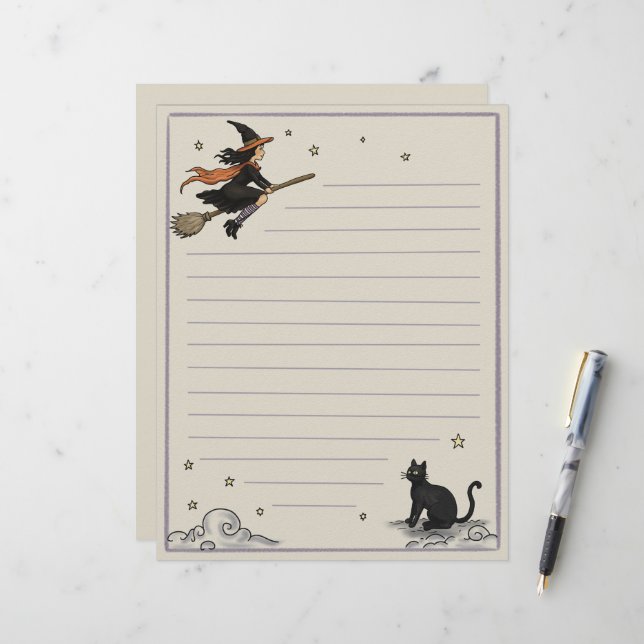 Enchanted Flight Lined 8.5" x 11" Custom Letterhead (Front/Back In Situ)