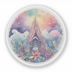 Enchanted Floral Cabin Under Starlit Skies