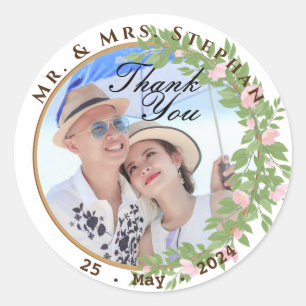 Enchanted Floral Elegance wedding Classic Round Sticker