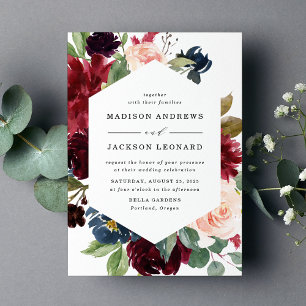Enchanted Floral Frame Wedding Invitation