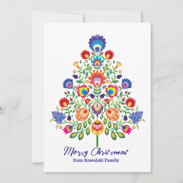 Enchanted Florals: A Yuletide Tapestry of Folklore Holiday Card (Front)
