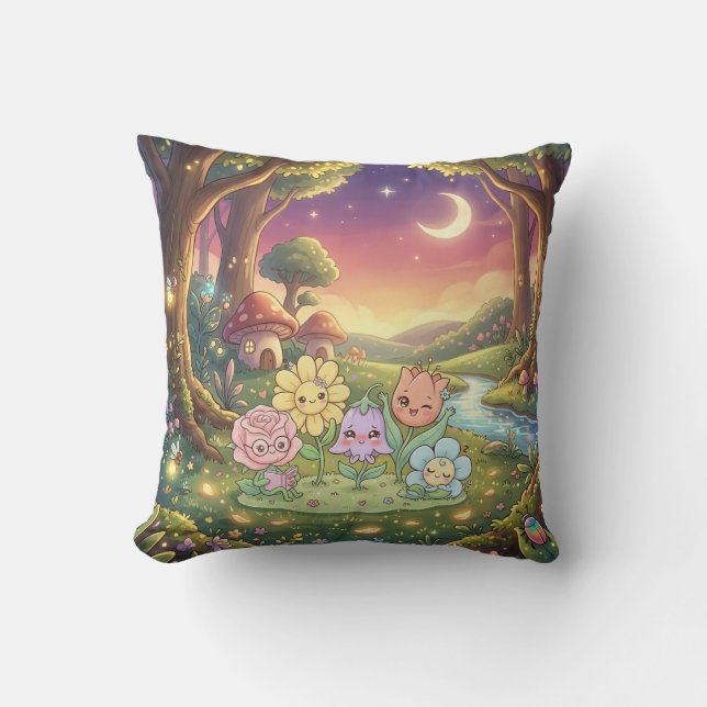 Enchanted Flower Garden Pillow (Front)