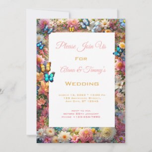 Enchanted Flowery Wedding Invitation