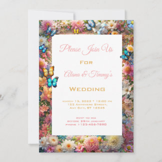 Enchanted Flowery Wedding Invitation