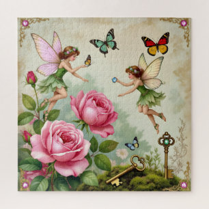 Enchanted Flroral Fairies Garden Jigsaw Puzzle