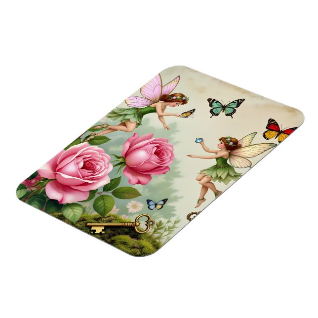 Enchanted Flroral Fairies Garden Magnet (Left Side)