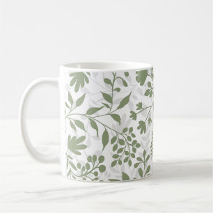 Enchanted Foliage Pretty Floral Garden Pattern Coffee Mug