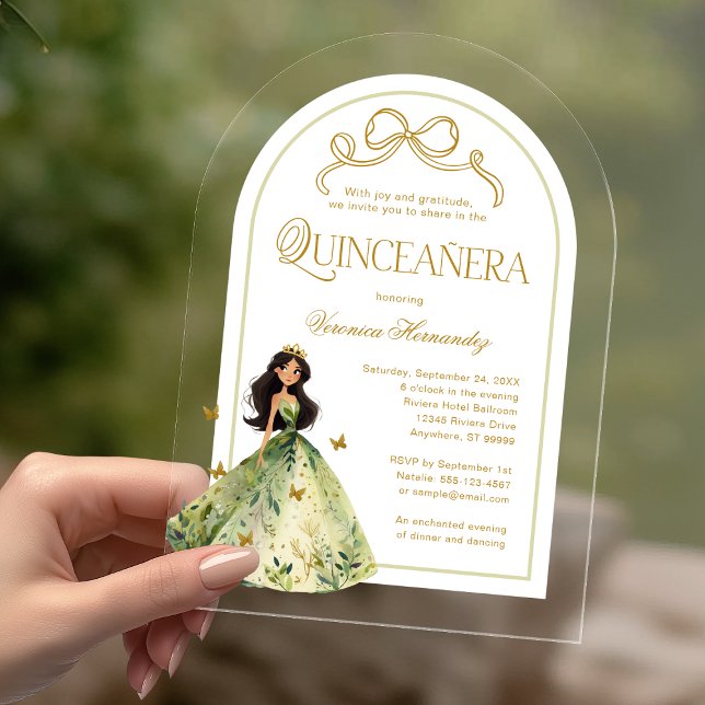 Enchanted Forest 15th Birthday Quinceanera Acrylic Invitations (Creator Uploaded)