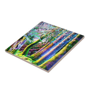 Enchanted Forest Abstract Art Tile