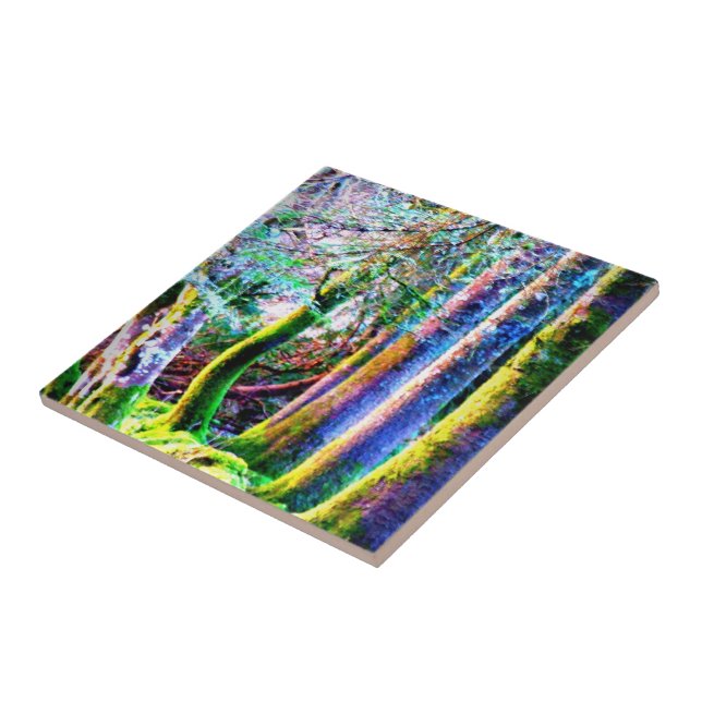 Enchanted Forest Abstract Art Tile (Side)