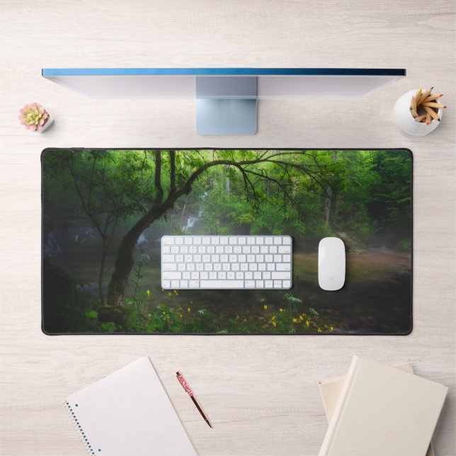 Enchanted forest and waterfall desk mat (Office 1)