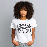 Enchanted Forest Animals Plants T-Shirt<br><div class="desc">A black silhouette of enchanted forest plants and fox,  enchanted forest magic style.</div>