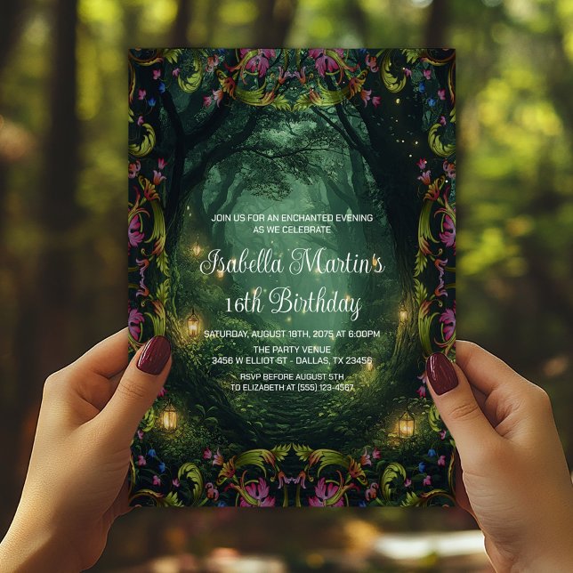 Enchanted Forest Any Occasion Prom Birthday Invitation (Enchanted forest invitations for birthdays, prom, and any event. Simply add your event details.)