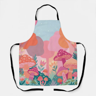 Enchanted Forest Apron – Fairy Mushroom Design