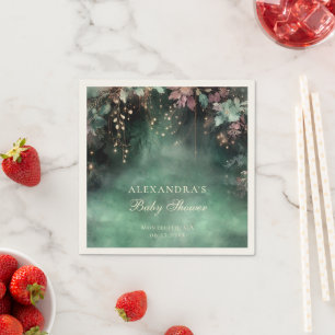 Enchanted Forest Arch Baby Shower Welcome Sign Napkin