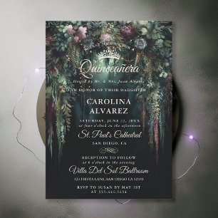 Enchanted Forest Arch Fairytale Church Quinceañera Invitation