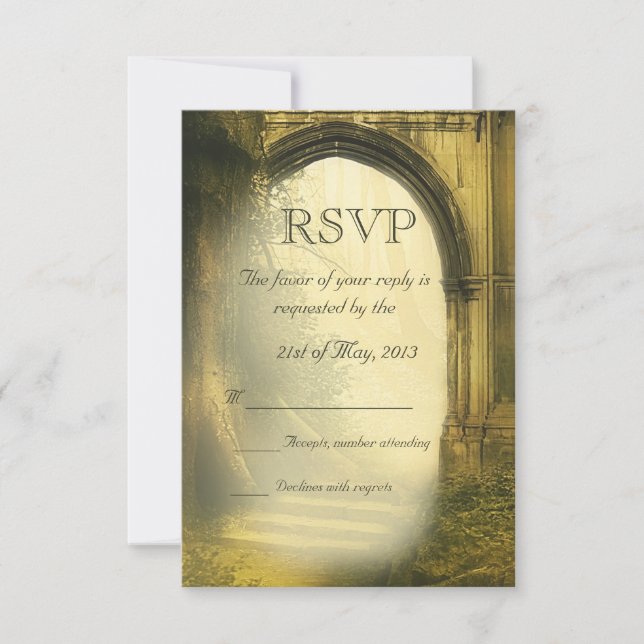Enchanted Forest Arch Wedding RSVP (Front)