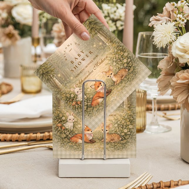 Enchanted Forest Baby Animals Baby Shower Napkin (Creator Uploaded)