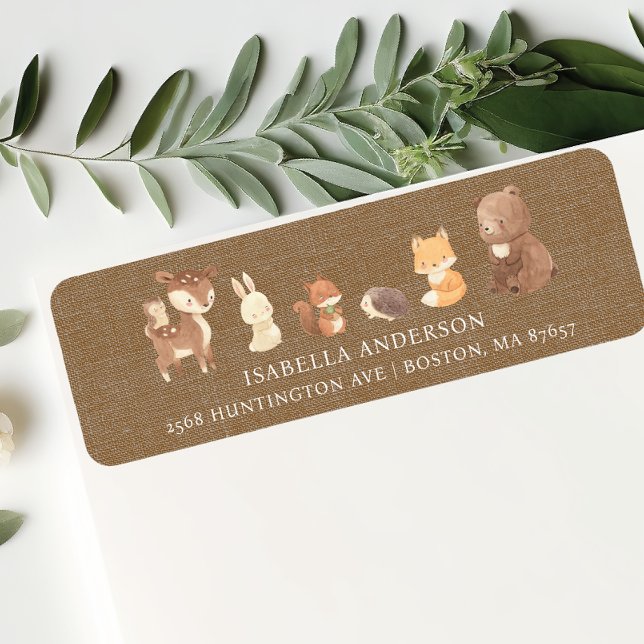 Enchanted Forest Baby Shower Address Return Address Label (Creator Uploaded)