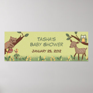 Enchanted Forest Baby Shower Banner Poster