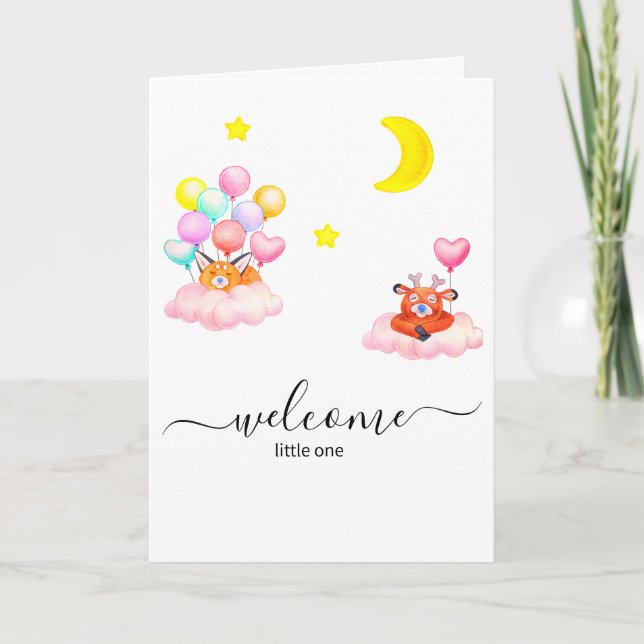 Enchanted Forest Baby Shower Invite - Cute Animals (Front)