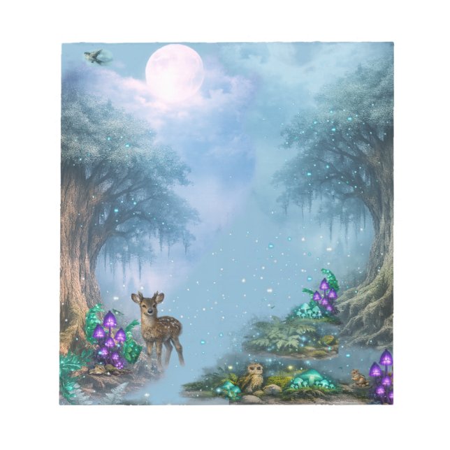 Enchanted Forest Bioluminescent Elegance  Notepad (Front)