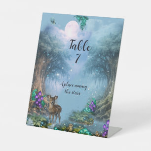 Enchanted Forest Bioluminescent Elegance Pedestal Sign