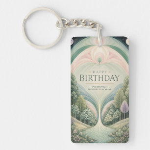 Enchanted Forest Birthday Sanctuary Key Ring