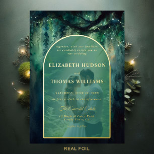 Enchanted Forest Boho Arch Emerald Gold Wedding