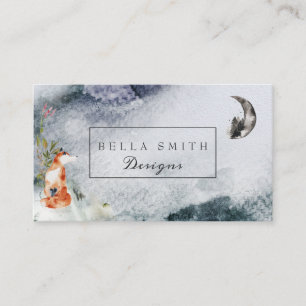 Enchanted Forest Business Card Fox Moon