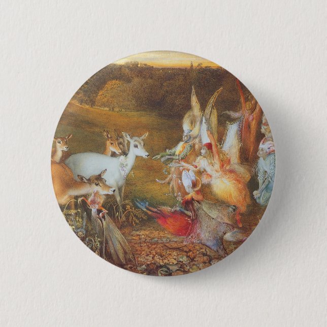 Enchanted Forest by artist John Anster Fitzgerald 6 Cm Round Badge (Front)