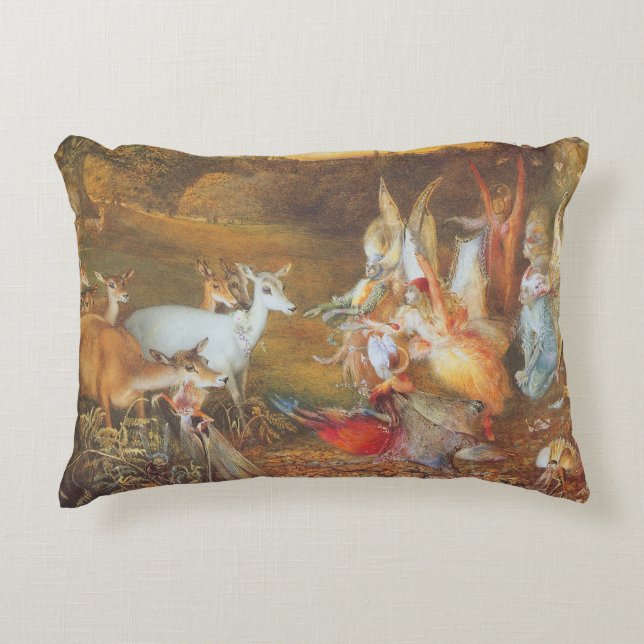 Enchanted Forest by artist John Anster Fitzgerald Decorative Cushion (Front)