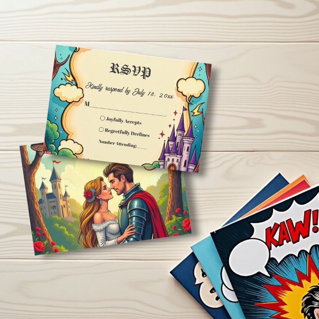 Enchanted Forest Castle Woodland Fairytale Wedding RSVP Card (Creator Uploaded)