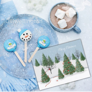 Enchanted Forest Christmas Day Holiday Postcard