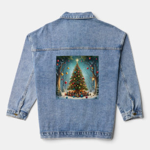 Enchanted Forest Christmas: Tree with Baubles Denim Jacket
