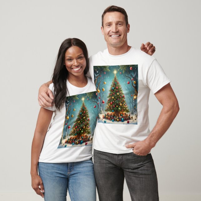 Enchanted Forest Christmas: Tree with Baubles T-Shirt (Unisex)