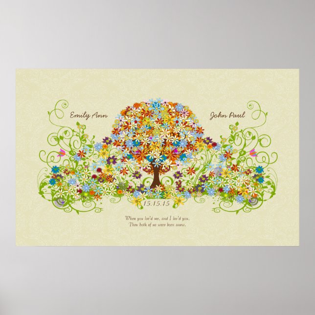Enchanted Forest Circle of Love Wedding Tree Poster (Front)