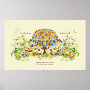 Enchanted Forest Circle of Love Wedding Tree Poster