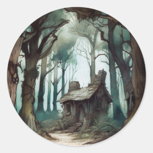 Enchanted Forest Cottage Classic Round Sticker