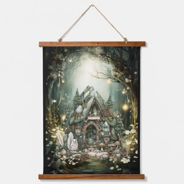 Enchanted Forest Cottage  Hanging Tapestry (Front)
