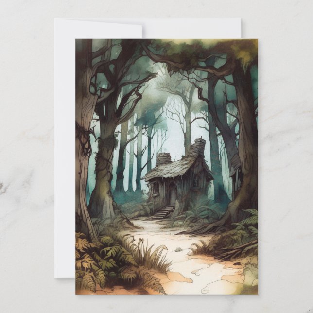 Enchanted Forest Cottage Invitation (Front)