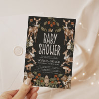 Enchanted Forest Dark Woodland Baby Shower