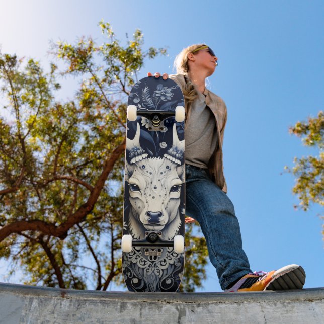 Enchanted Forest Deer Winter Bloom Skateboard (Outdoor 1)