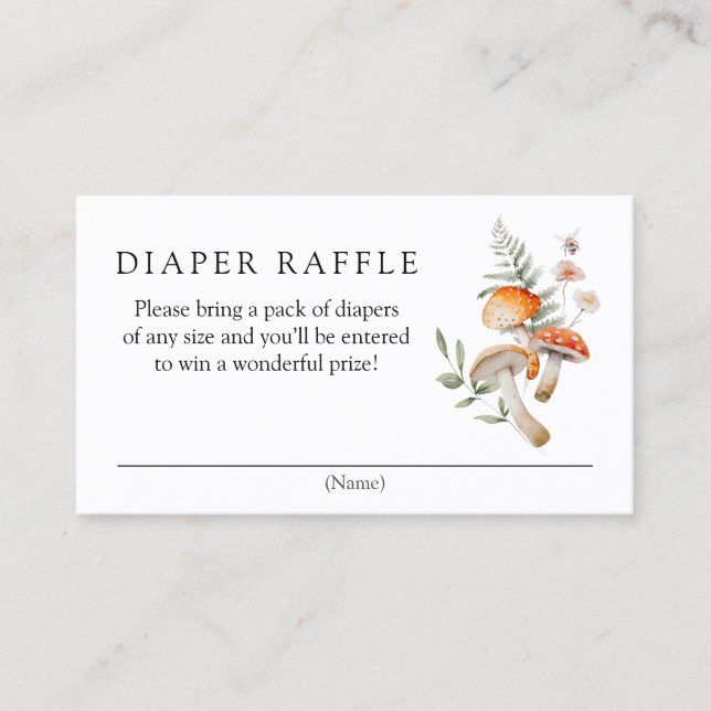 Enchanted Forest Diaper Raffle Enclosure Card (Front)