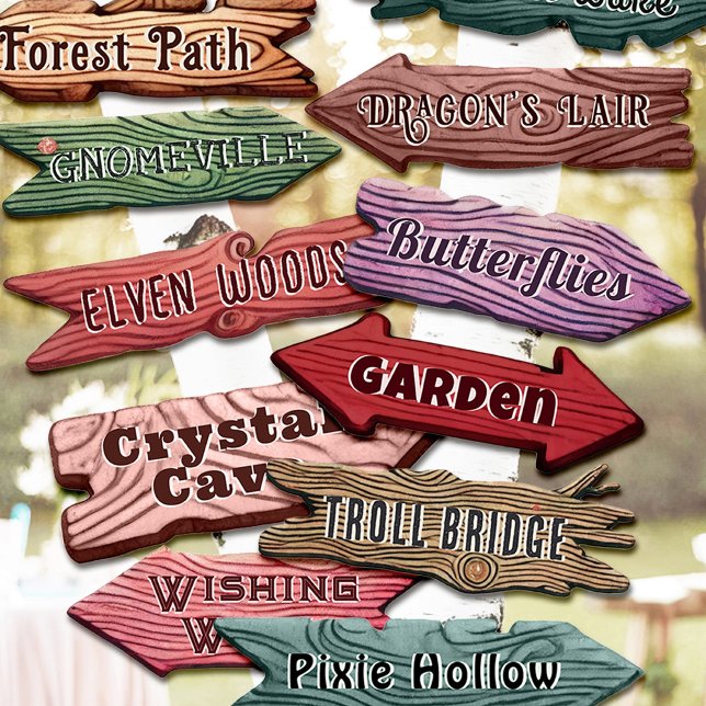 Enchanted Forest Directional Sign DIY Party Prop (DIY Directional Sign Party Decor Craft Project Poster - Create Your Own!)