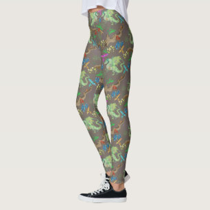Enchanted Forest Dragon Pattern Leggings