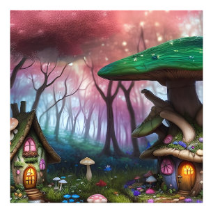 Enchanted Forest Dreamscape Mushroom Fantasy Fairy Photo Print